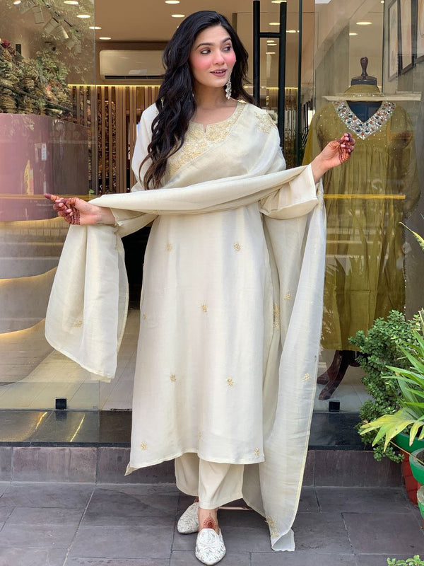 Coding Work Embroidered Sharara Dressses