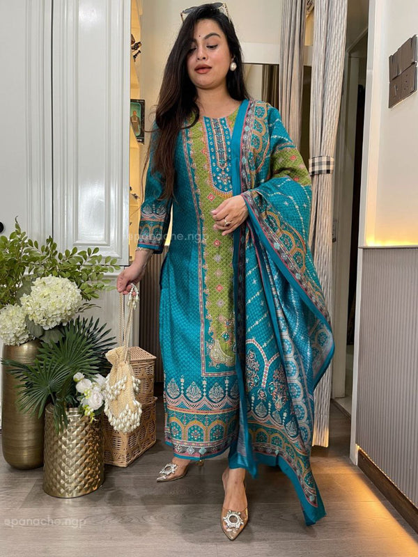KitKat Silk Dress with Dupatta