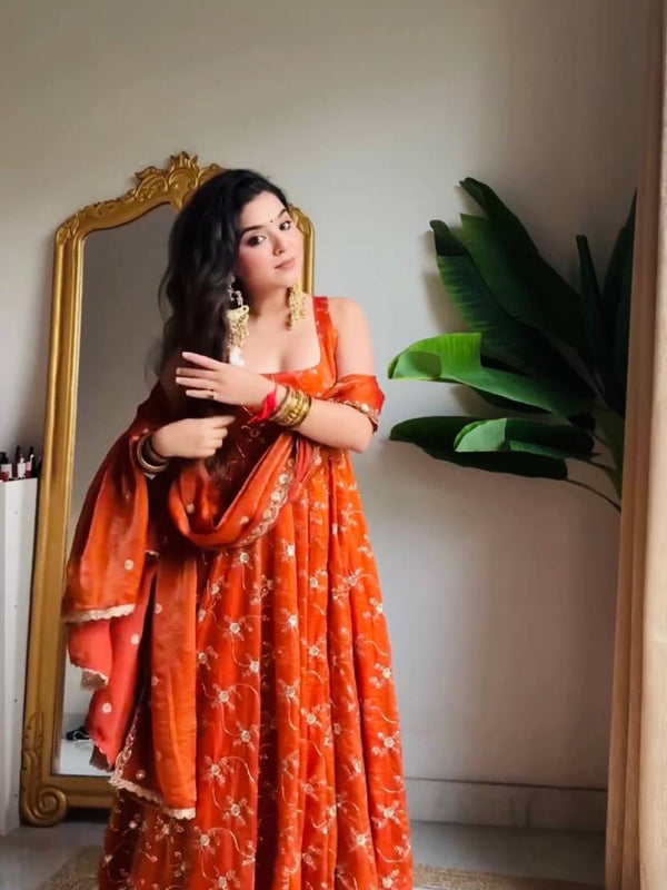 Boutique-Style Silk Anarkali Lehenga