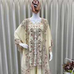 Party Wear Kurta Plazzo Set in Sequence Work Indo Western