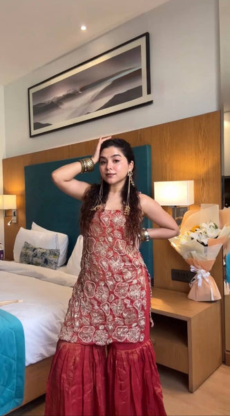 Luxury Simmer Silk Partywear Indo Western