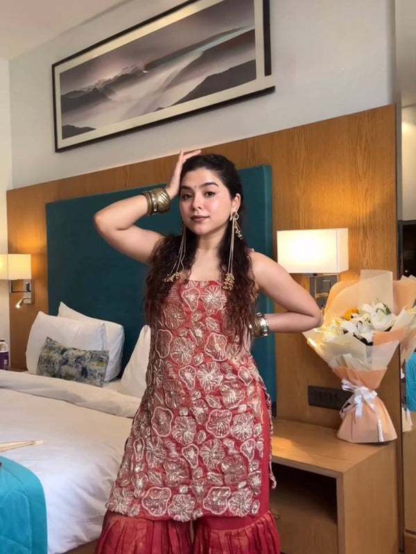 Luxury Simmer Silk Partywear Indo Western