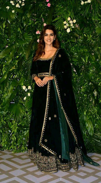 Designer Velvet Dupatta Set Lehenga