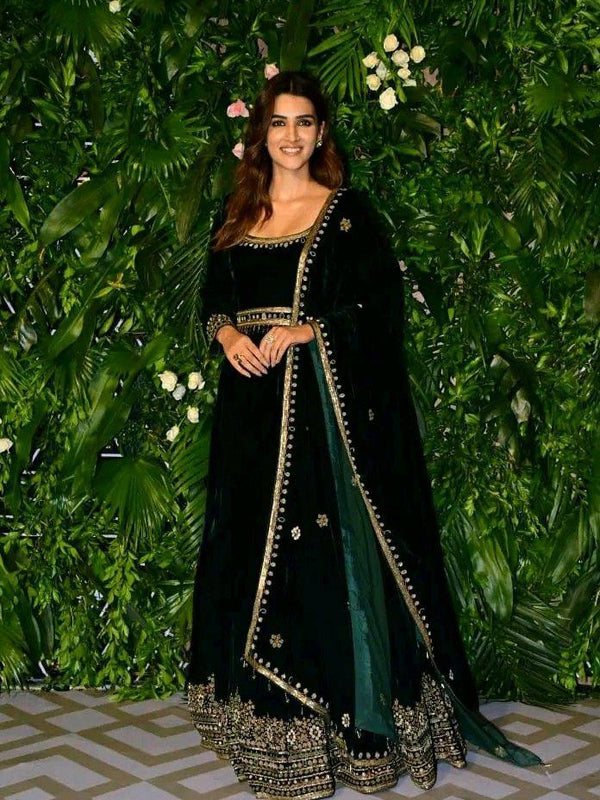 Designer Velvet Dupatta Set Lehenga