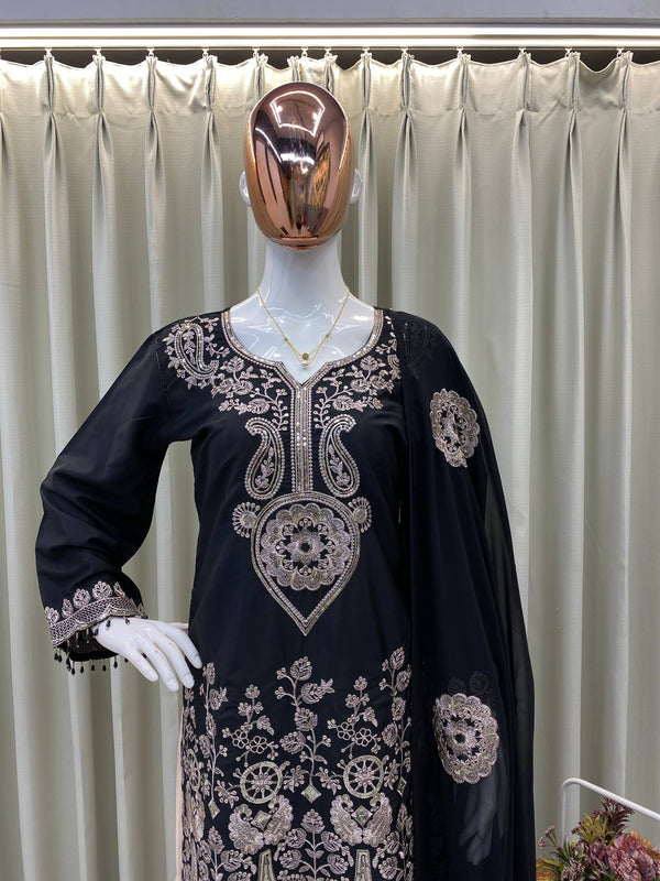 DESIGNER WEAR KURTA–SHARARA SET WITH DUPATTA DRESSES