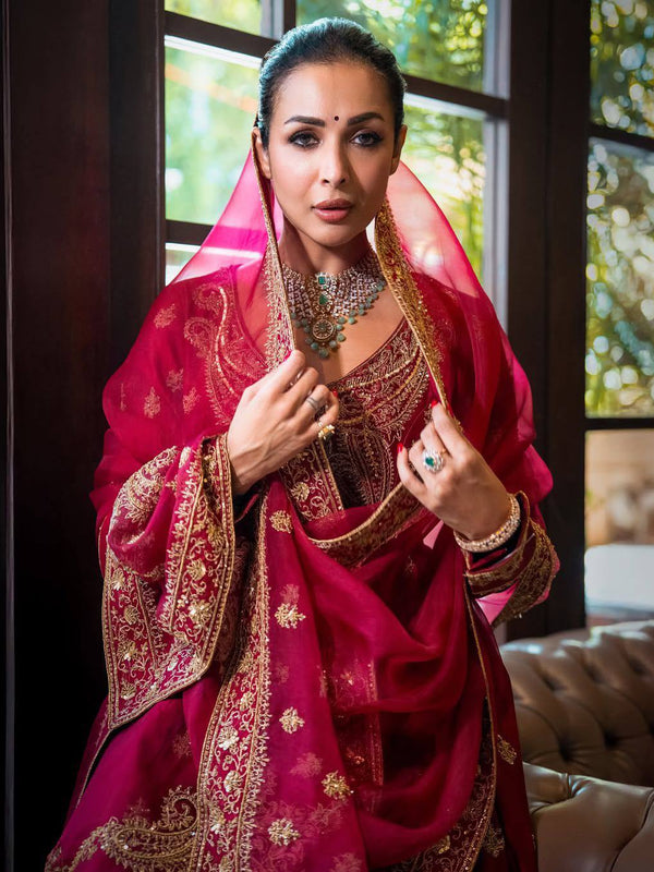 Designer Chinon Silk Lehenga