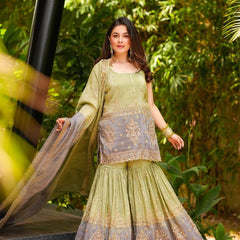 Festive Sequin Sharara Indo Western