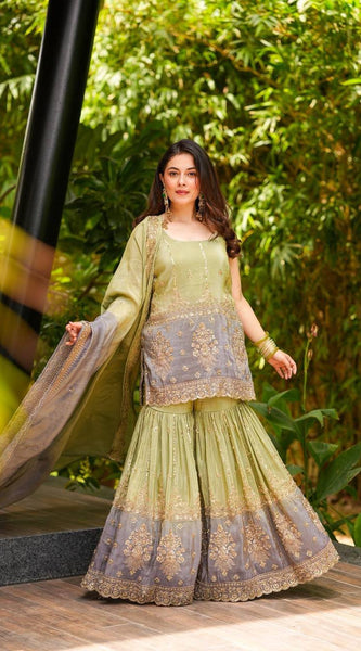 Festive Sequin Sharara Indo Western