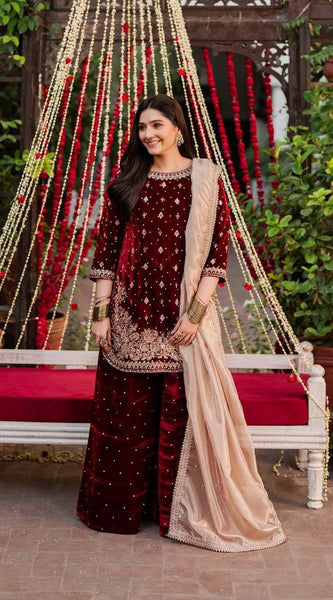 Designer Velvet Top & Plazzo DRESSES