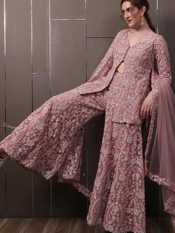 Stylish Embroidered Plazzo Indo Western