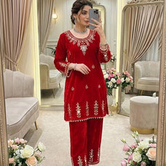 Velvet Embroidery Mirror Work Co-Ord Sets