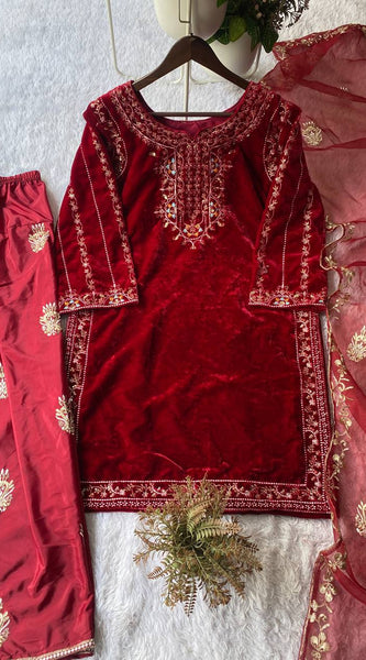 Velvet Designer Kurta Salwaar  Dresses