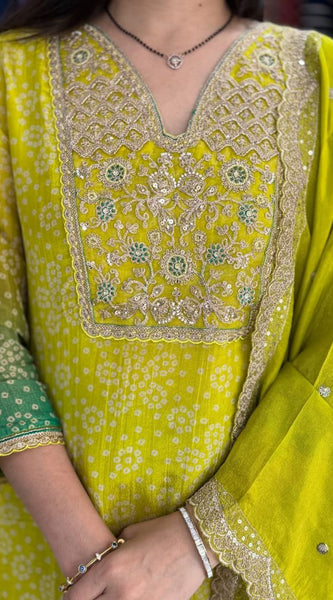 Russian Silk Kurti Pant Dupatta Dresses