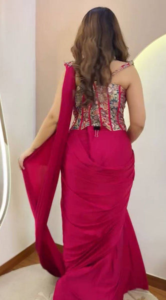 Embroidered Ready Saree