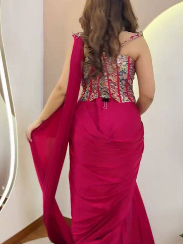 Embroidered Ready Saree