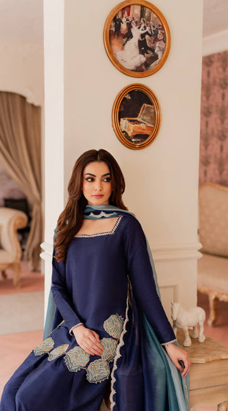 Chinon Silk Kurti with Farshi Salwar Set