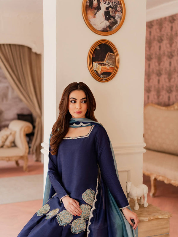 Chinon Silk Kurti with Farshi Salwar Set