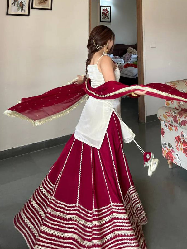 Royal Mirror Work Lehenga Set