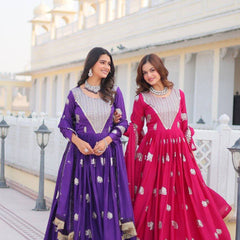 Elephant Motif Flared Lehenga