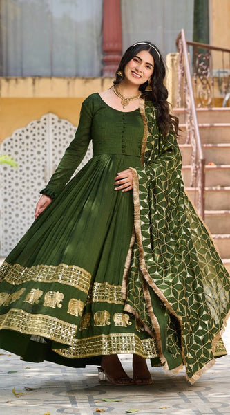 Embroidered Georgette Stitched Lehenga