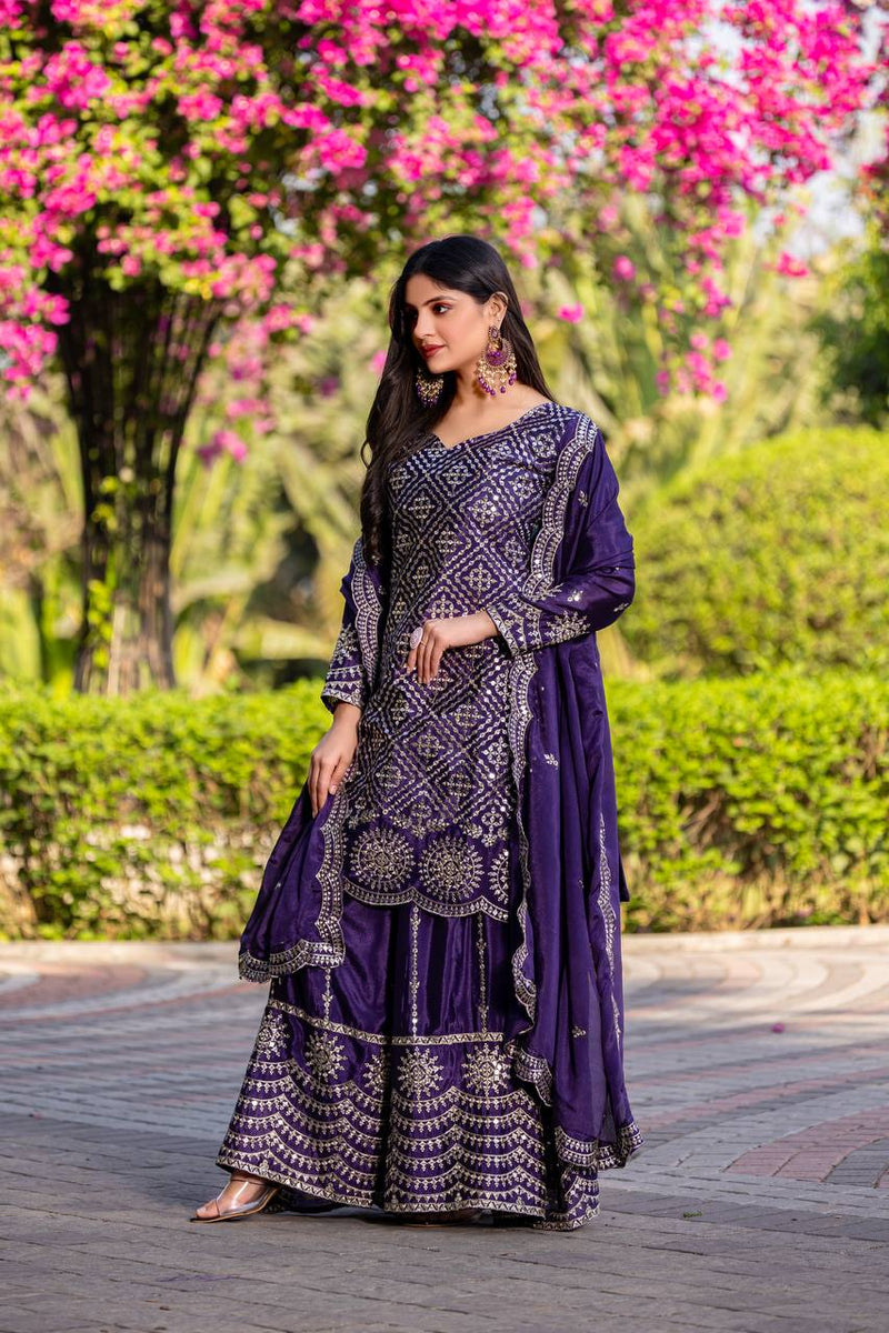 Sequence Embroidery Work Lehenga
