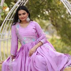 Chinnon Sequence Thread Work Lehenga