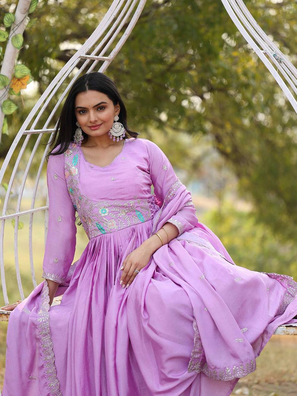 Chinnon Sequence Thread Work Lehenga