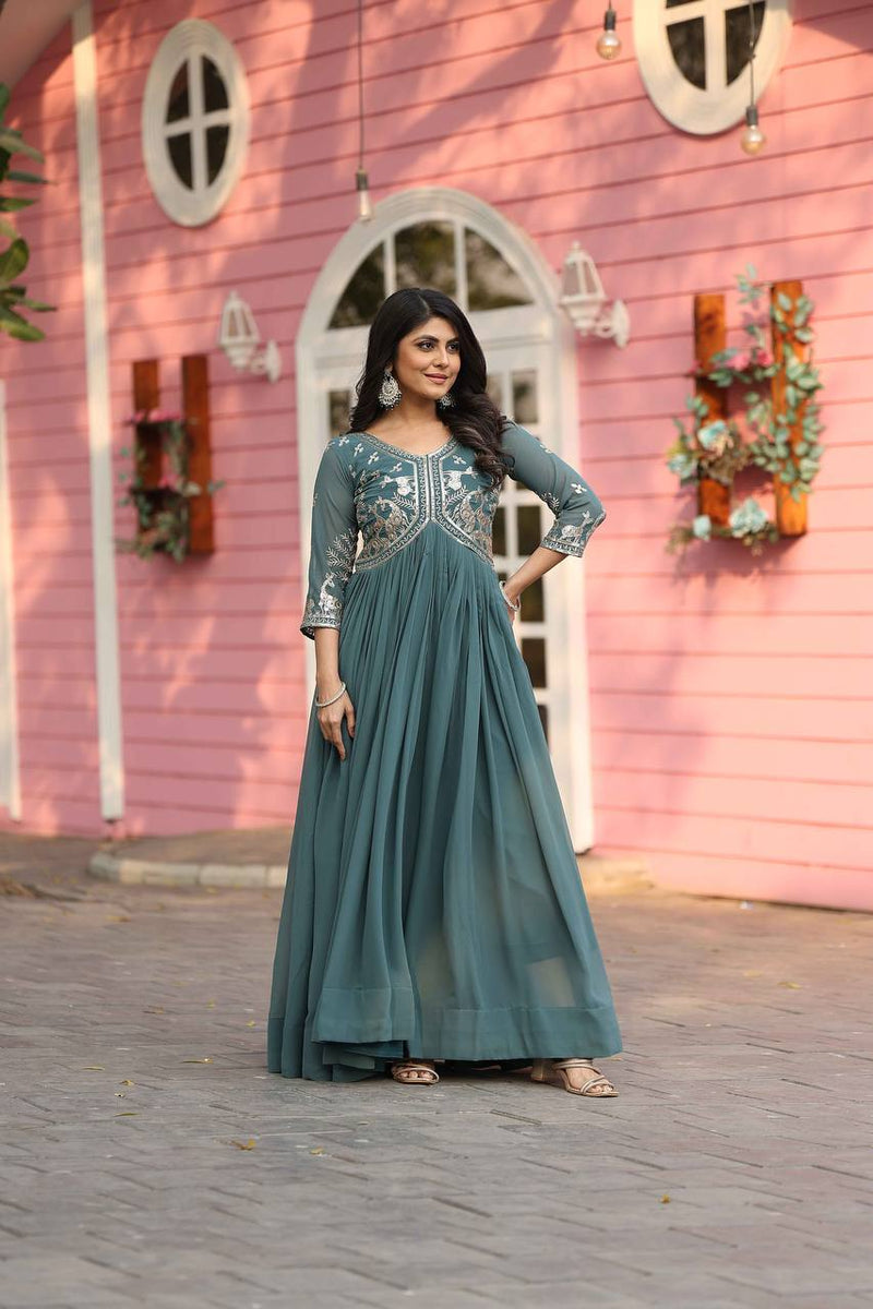 Embroidered Georgette Lehenga