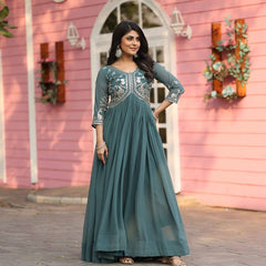 Embroidered Georgette Lehenga