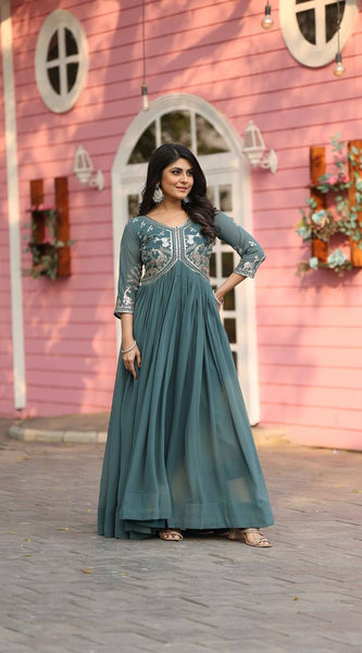 Embroidered Georgette Lehenga