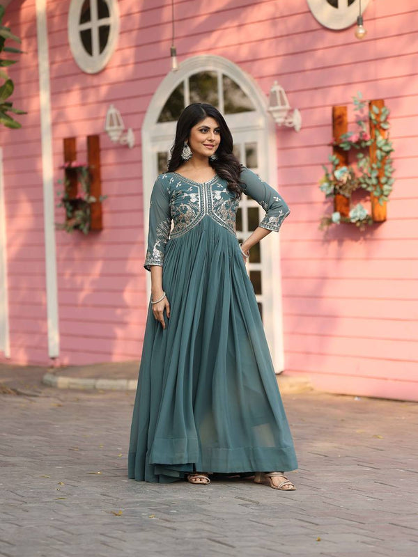 Embroidered Georgette Lehenga