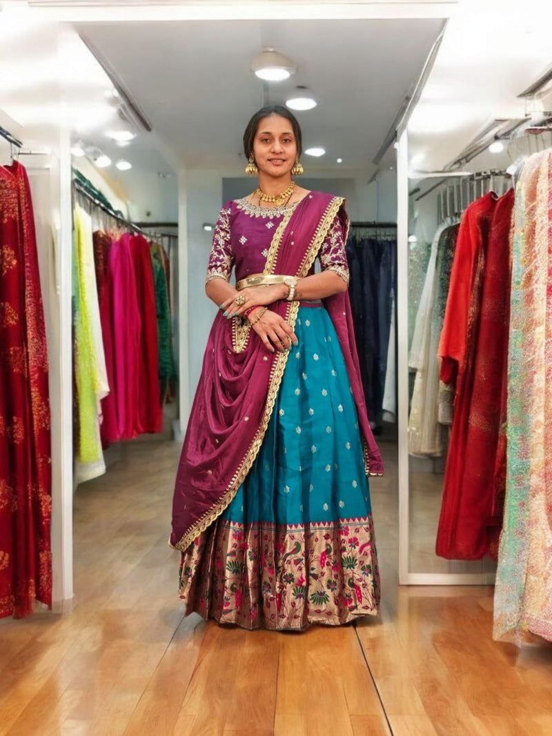 Printed Semi Stitched  Lehenga
