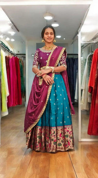 Printed Semi Stitched  Lehenga