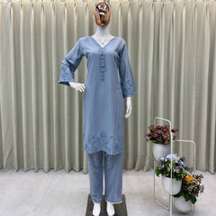 Trending Running Co-ord Set with Embroidery Work