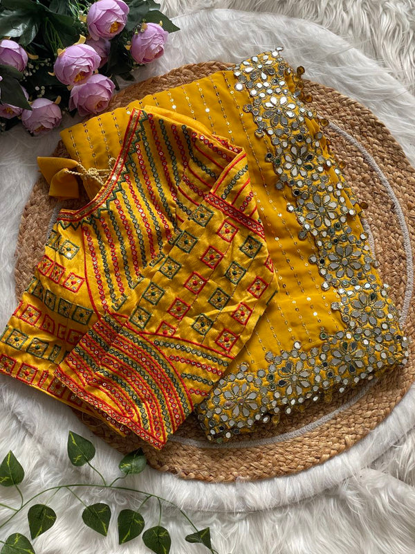 Orignal Mirror Design Saree