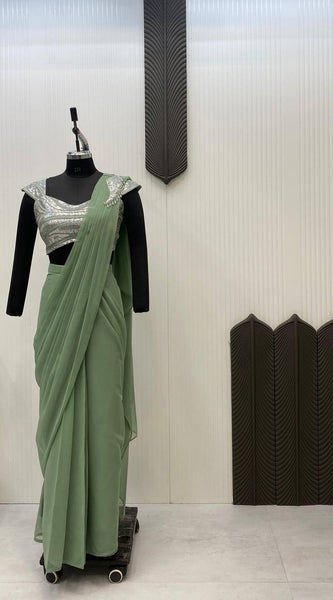 Embroidered Blouse Saree