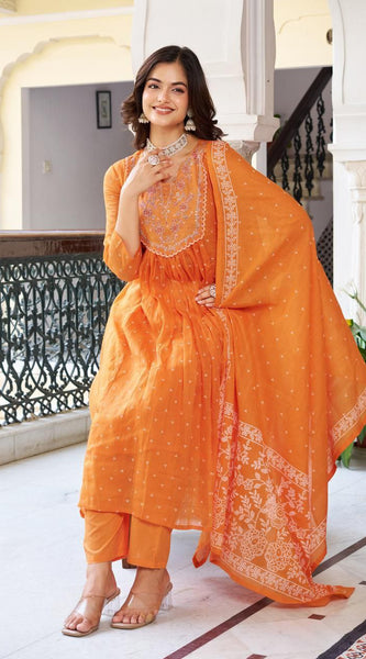 Anarkali Kurta Dresses with Malmal Dupatta