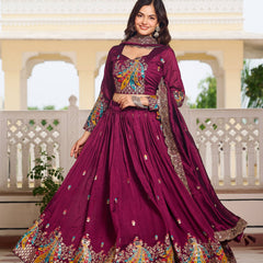 Heavy Embroidered Vichitra Lehenga