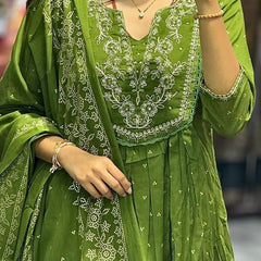 Anarkali Kurta Dresses with Malmal Dupatta