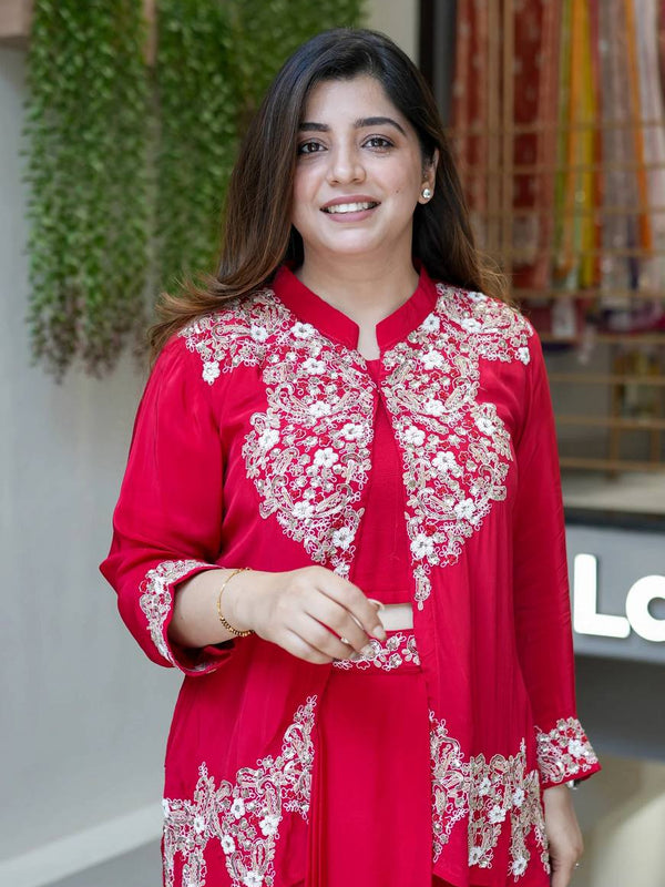 Embroidery Work 3-Piece Indo Western
