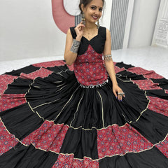 Ajrakh Print Festive Lehenga