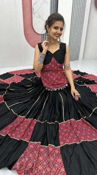 Ajrakh Print Festive Lehenga