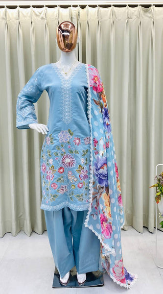 Elegant Embroidery Farsi Salwar Dresses