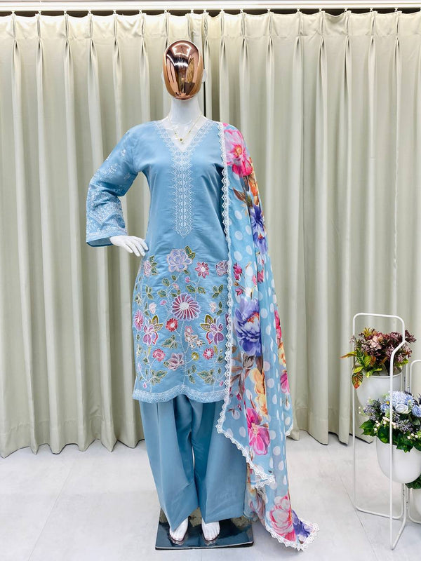 Elegant Embroidery Farsi Salwar Dresses