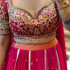 Trending Chinon Embroidered Lehenga