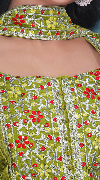 Mahendi-Colored Ethnic Ensemble Indo Western