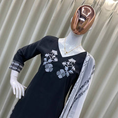 Embroidered French Crepe Dresses