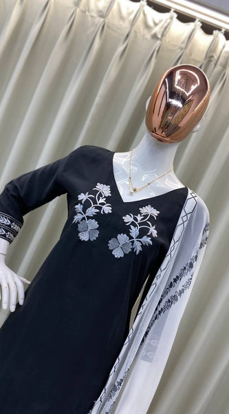 Embroidered French Crepe Dresses