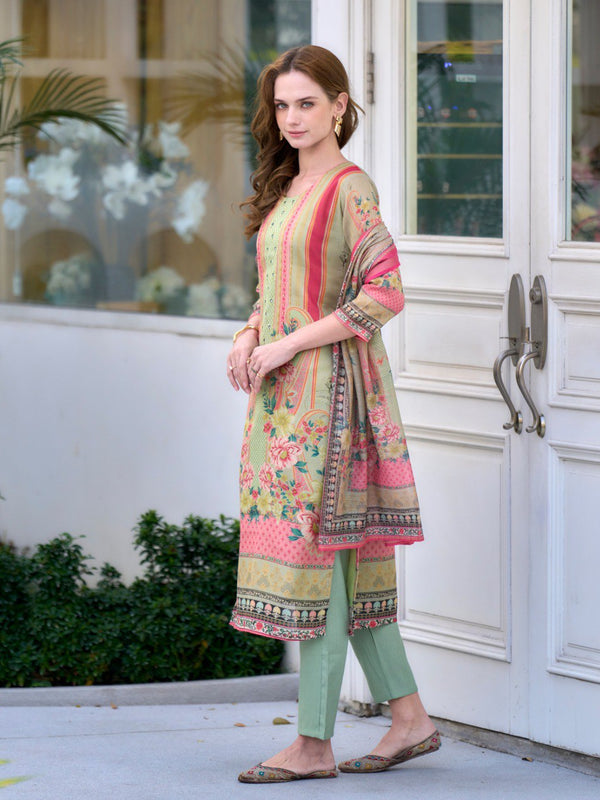 Festive Silk Blend Dresses Dupatta Set