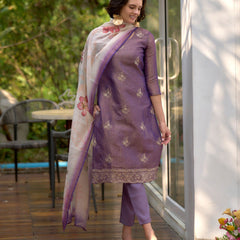 Floral Embroidered Tissue Silk Dresses